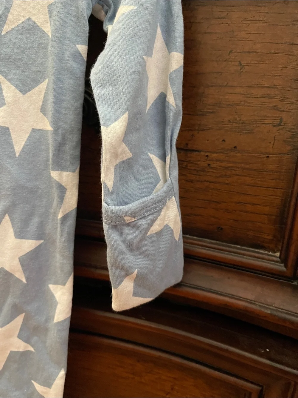 Blue Star-Print Footed One-Piece
